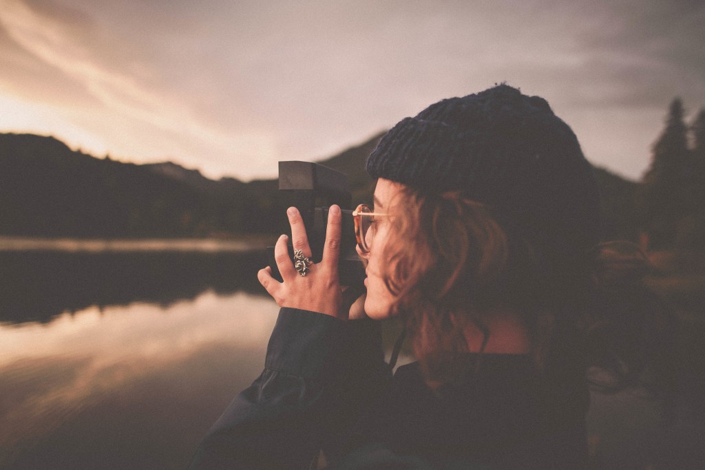 woman with a camera