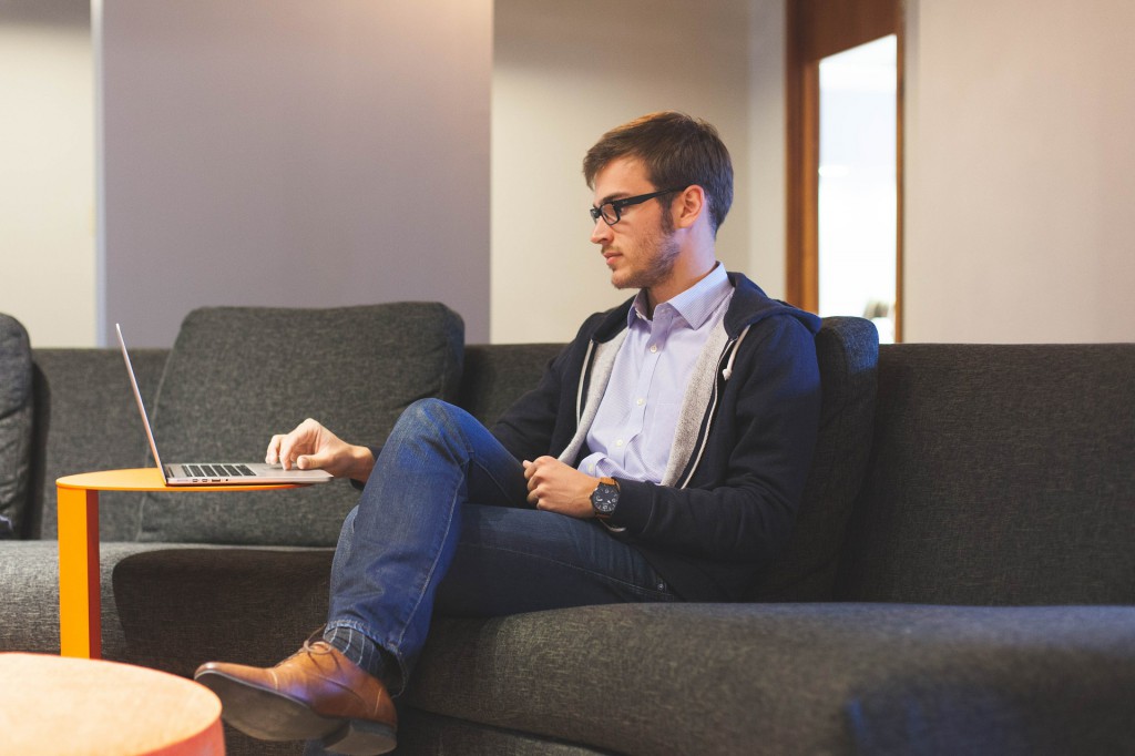 entrepreneur on sofa
